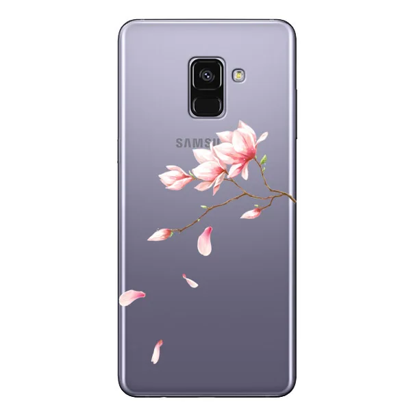 Чехлы для телефонов Samsung A6 A8 Plus 2018 чехол Фламинго Мягкий ТПУ Модный цветочный