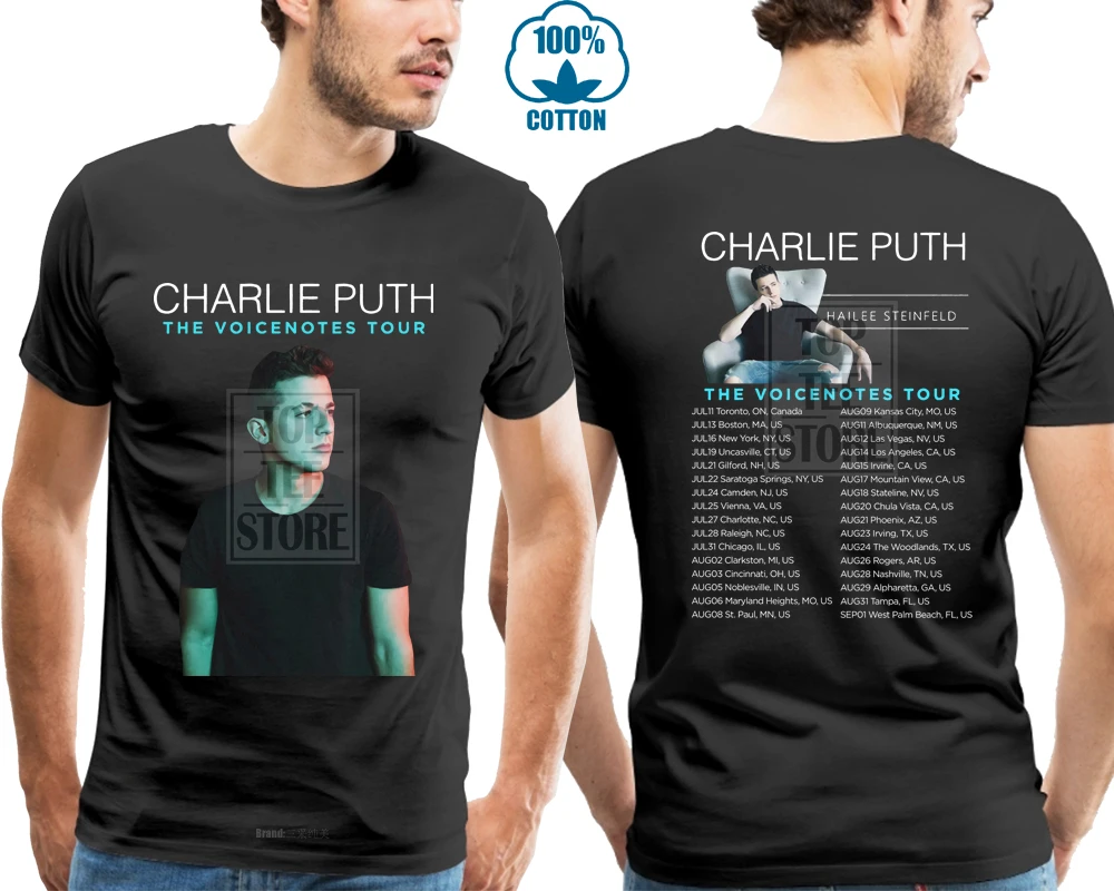 Футболка Charly Puth Concert 2018 черная размер S до 4Xl|t shirt black|t shirtshirt t |