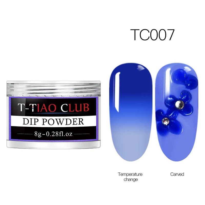 T-TIAO-клуб, 8 г, меняющий температуру, погружающийся порошок для ногтей, термо меняющий цвет, акриловый блеск, пылезащитный пигмент, сделай сам, маникюр, дизайн ногтей - Цвет: FS04141