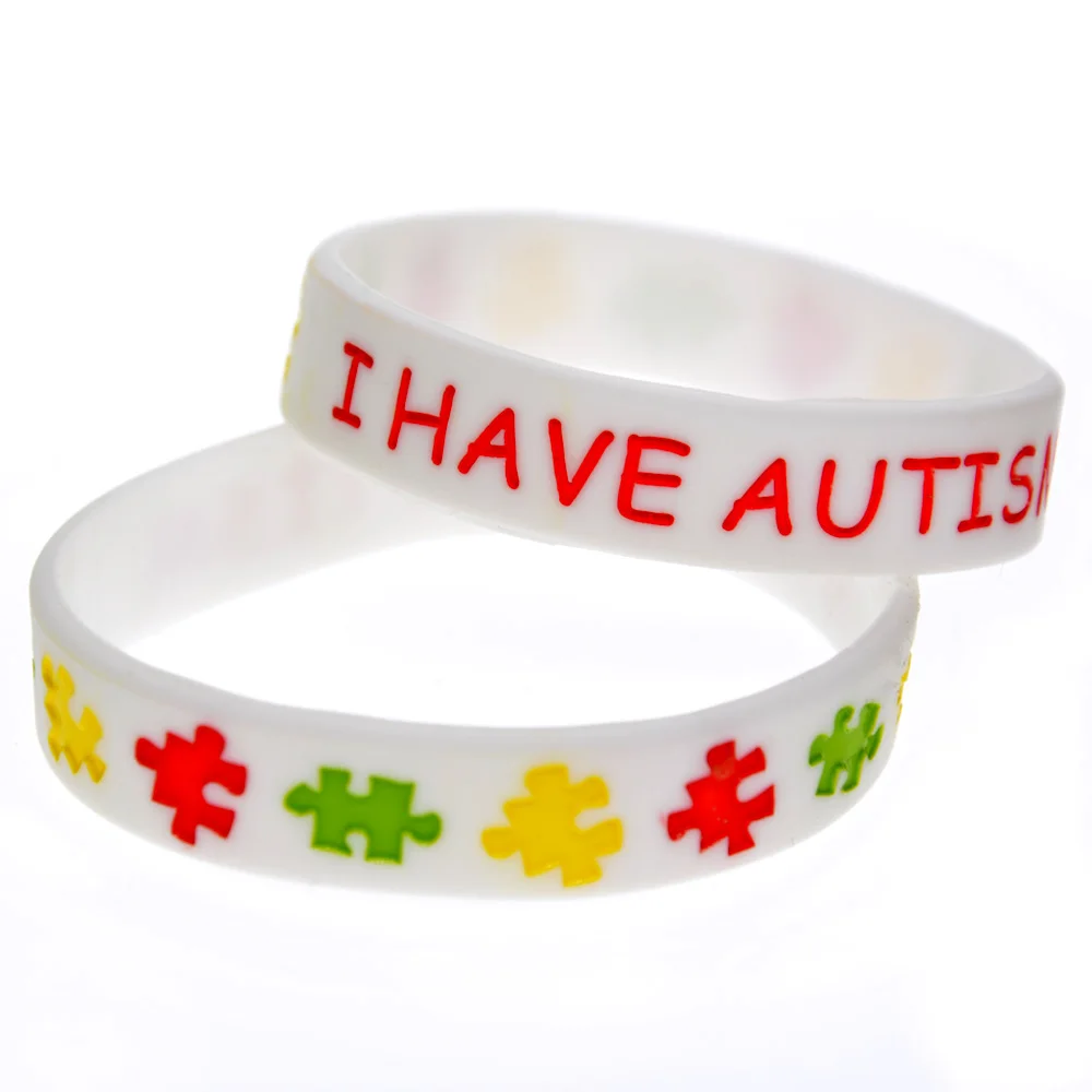 OBH 1 ПК у меня аутизм с головоломки Wristband силикона детская Размеры разноцветный