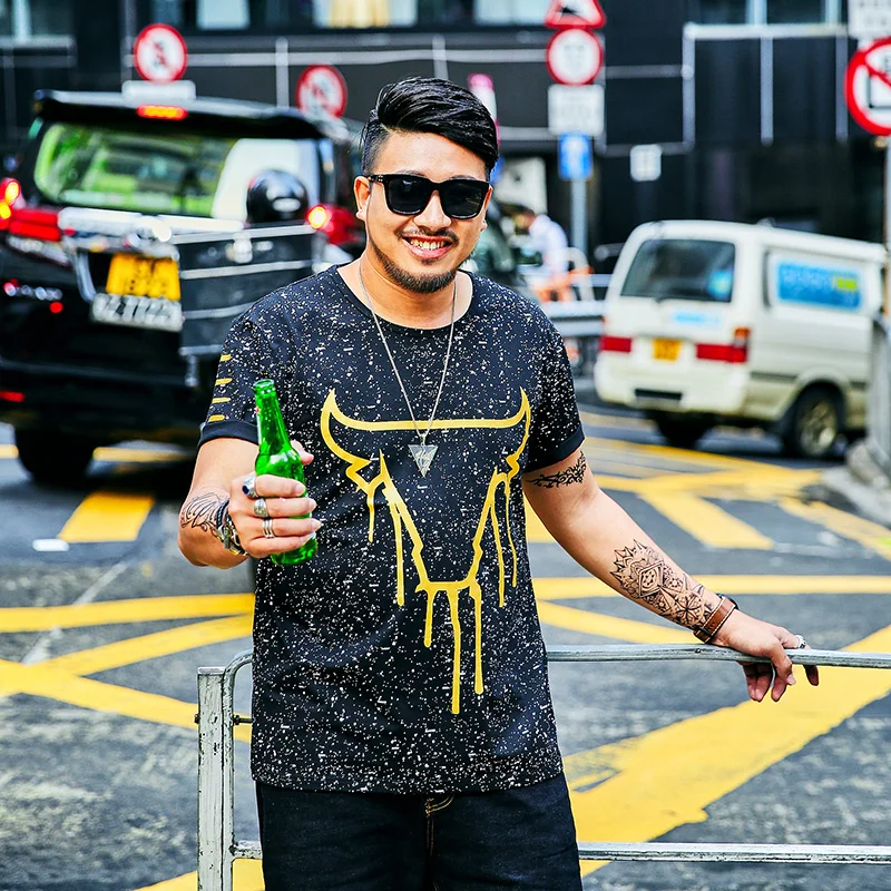 2021 GXXH размера плюс футболка с коротким рукавом летняя принтом 6xl 7xl 8xl camiseta hombre