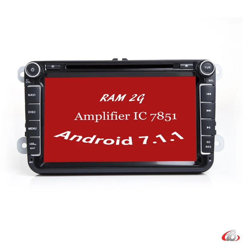 2 DIN автомобильный DVD gps Android 7 1 ram 2G усилитель IC 7851 для VW volkswagen skoda amarok beetle bora caddy CC EOS