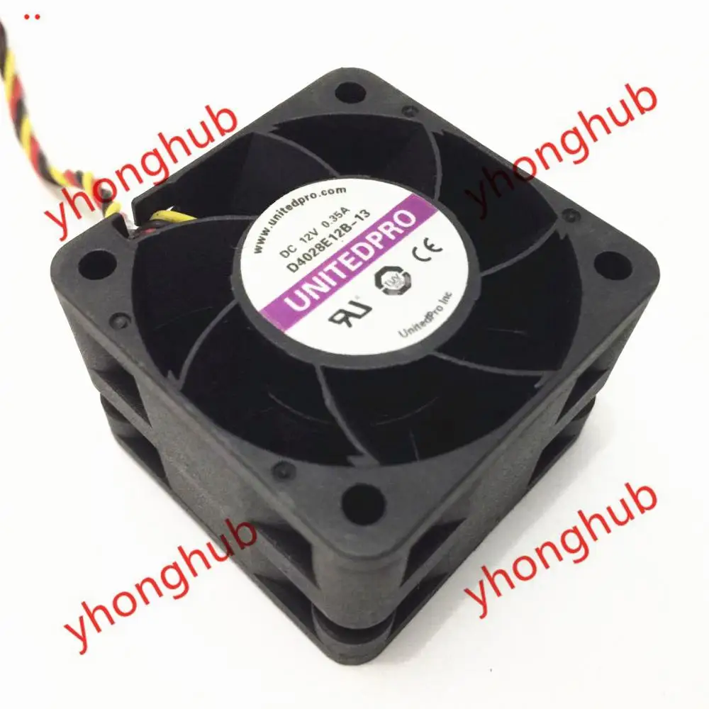 UNITEDPRO D4028E12B 13 DC 12V 0.35A 3 жильный 40x40x28 мм Сервер вентилятор охлаждения|Кулеры и