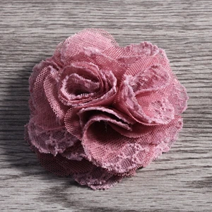 mauve 120 шт./лот, 7 см, 19 цветов, для новорожденных, шикарный потрепанный, шерсть, сетка, цветы для детей, аксессуары для волос, цветы из искусственной ткани, для повязки на голову - Цвет: mauve