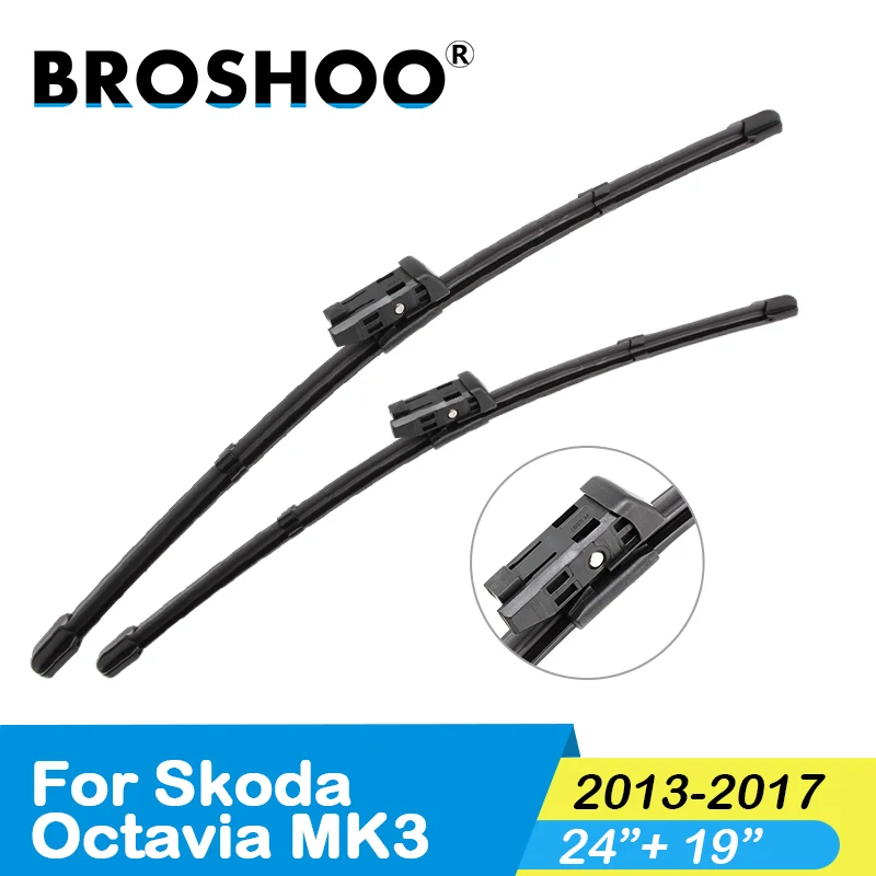 Octavia MK3 2419 BROSHOO щетка стеклоочистителя для лобового стекла автомобиля натуральный каучук для Skoda Octavia MK1 MK2 MK3 A5 A7 модельный год от 2000 до аксессуары - Цвет: Octavia MK3 2419