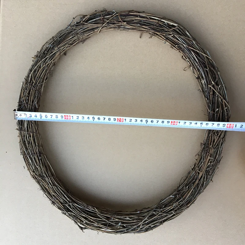 DIY круглая соломенная ротанговая Круглая дверь Рождественский цветочный венок