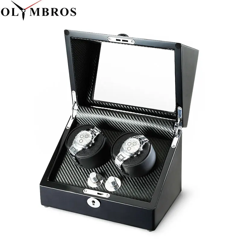 2 часы намотки хранения Коробки для автоматического с светодиодный свет