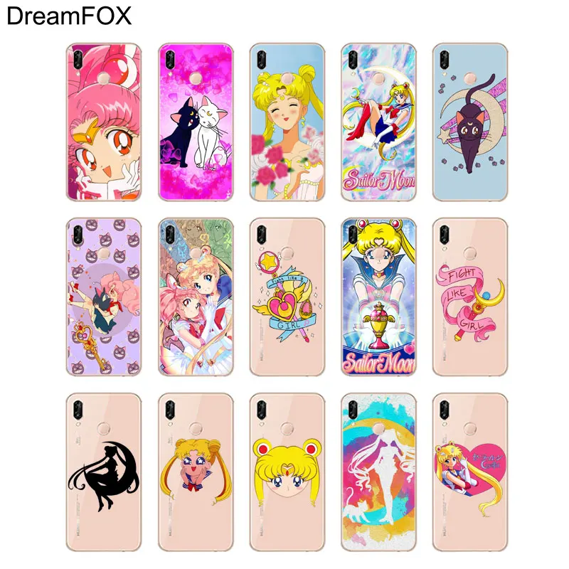 DREAMFOX N195 Сейлор Мун Симпатичные из мягкого ТПУ силиконовый чехол для Huawei Honor 6a 6C 7X9