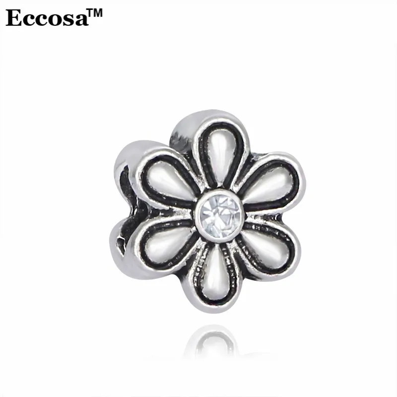 Eccosa ювелирные изделия посеребренные Bijoux Хрустальный цветок Бусины 6 цветов