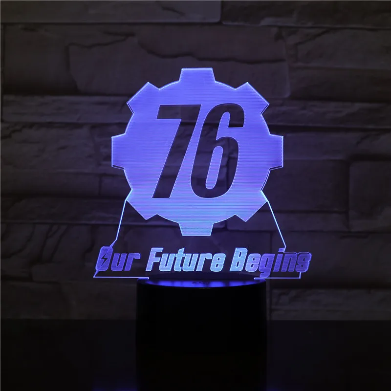 Fallout 76 наше будущее начинается USB светодиодный 3d-ночник мальчиков детей детские подарки декоративные огни Игра настольная лампа