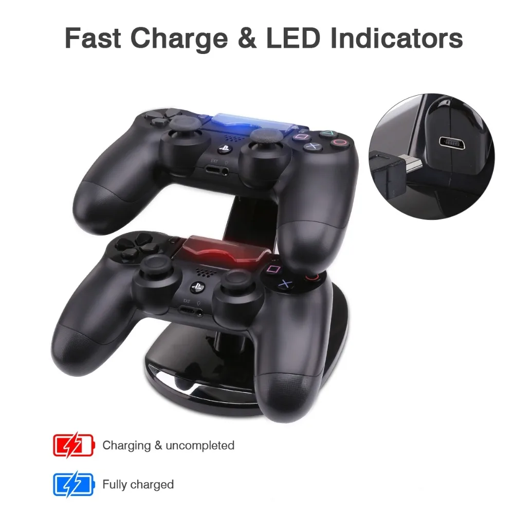 Контроллер Зарядное устройство Док-станция светодиодный двойной USB PS4 Подставка для зарядки Колыбель для sony Playstation 4 PS4/PS4 Pro/PS4 тонкий контроллер
