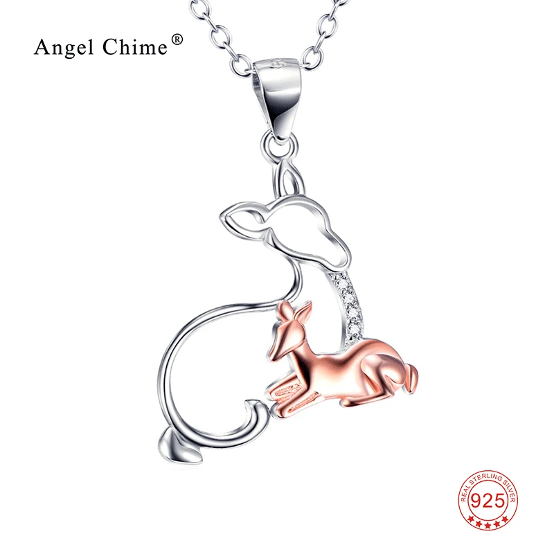 Женское ожерелье из серебра 925 пробы с подвеской в виде оленя|fashion jewelry|jewelry