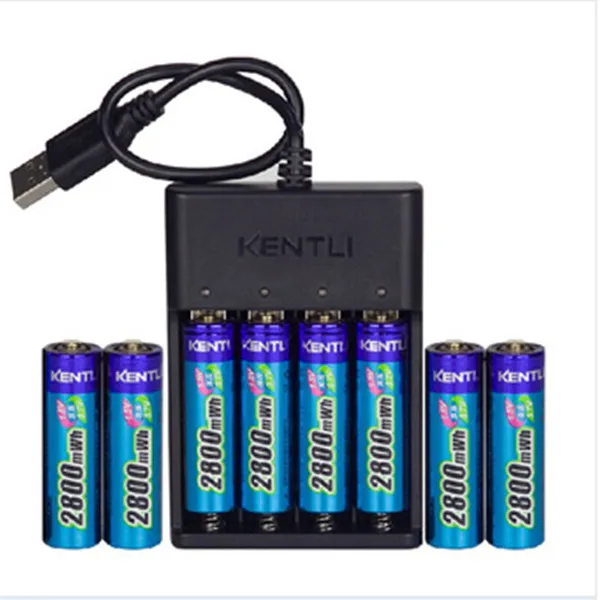8 шт. KENTLI 1 5 v 3000mWh литий-полимерный литий-ионный аккумулятор AA батарея + 4 канала bays