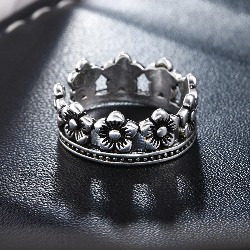 

100% 925 sterling silver fashion plum flower thai silver ladies`wedding rings women finger party ring jewelry drop shipping gift