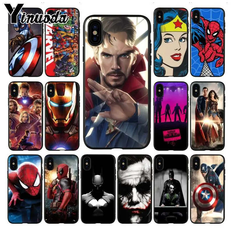 Yinuoda Marvel Мстители Герои новое поступление черный чехол для мобильного телефона