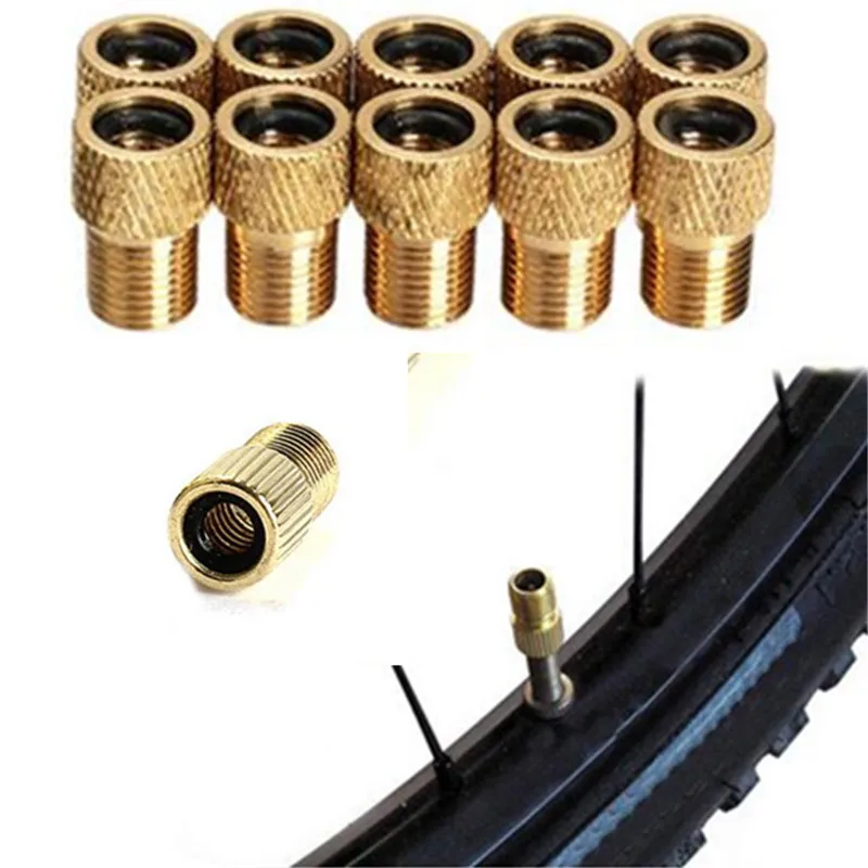 

4Pcs Hot Copper Presta To Schrader Tube Pump Tool Converter Bike Tire Valve Adaptor Bike Conversion Mouth Bicycle Accessories