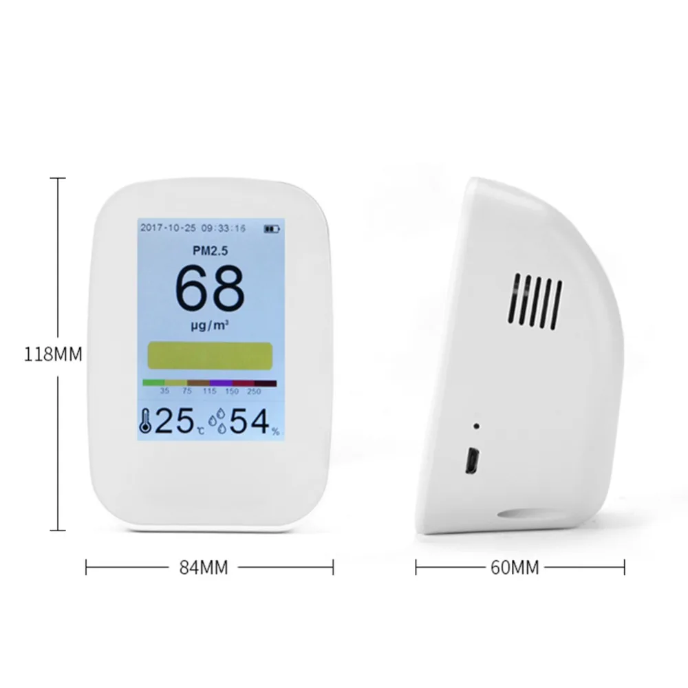 PM2.5 HCHO TVOC тестер CO2 метр монитор тестер многофункциональный детектор качества воздуха детектор газа