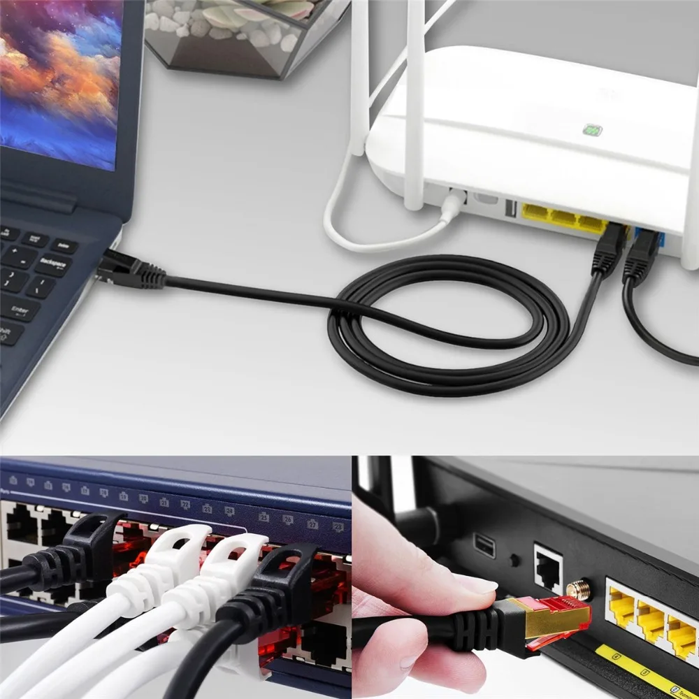 Сетевой кабель Ethernet Cat6 RJ45 плоский экранированный гигабитный сетевой Lan Cat 6