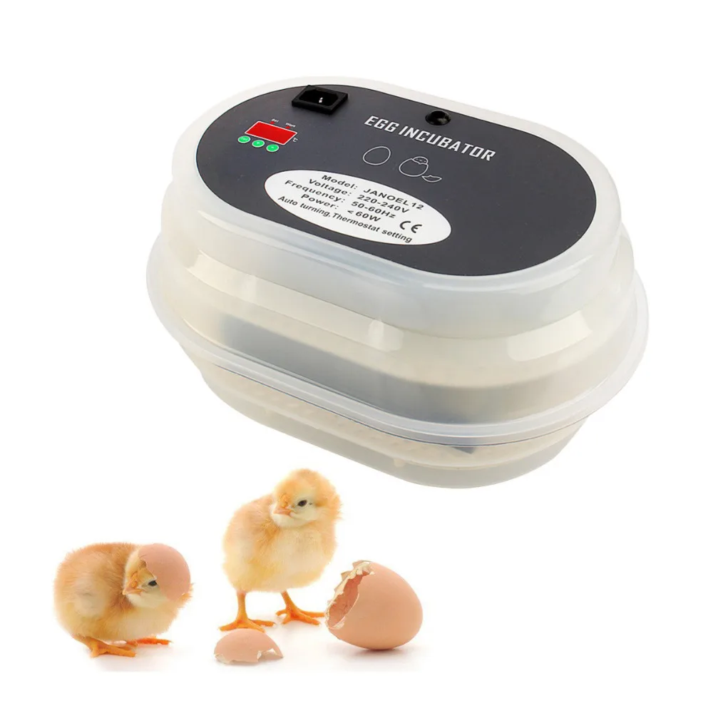 Автоматический инкубатор для птицы Брудер с 12 яицами цифровой поворотный топор