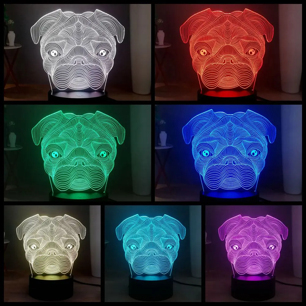 Новый мультфильм Милая голова собаки светодиодный детский ночник USB