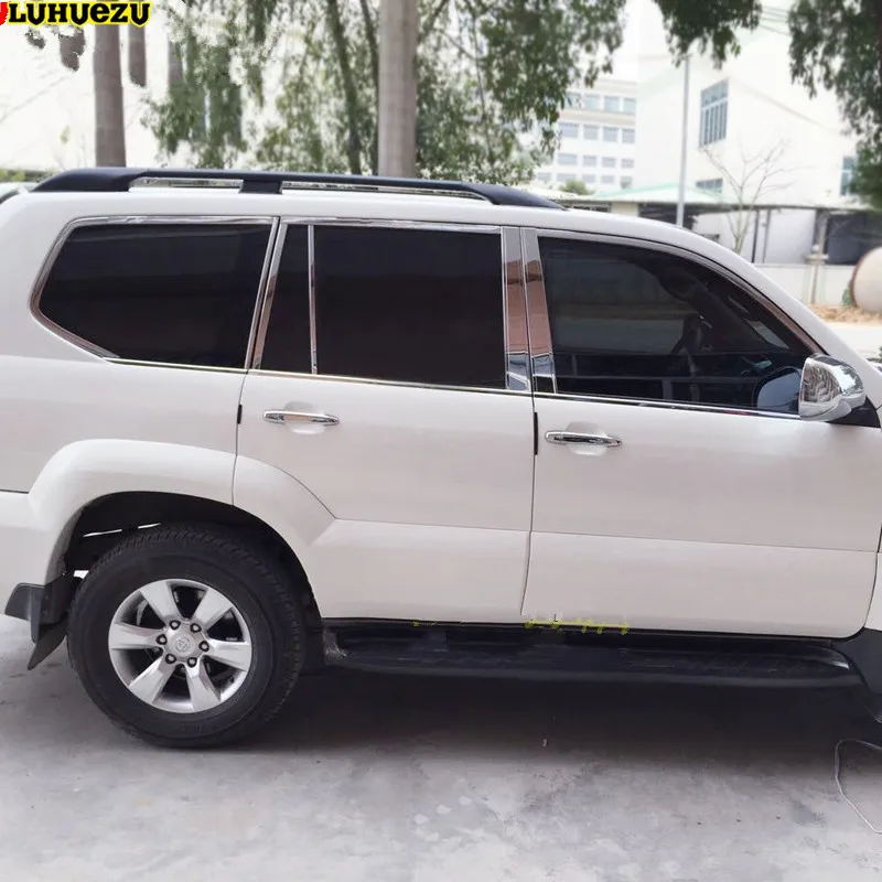 Luhuezu полностью оконная накладка из нержавеющей стали для Toyota Land Cruiser PRADO LC120 FJ120 2003