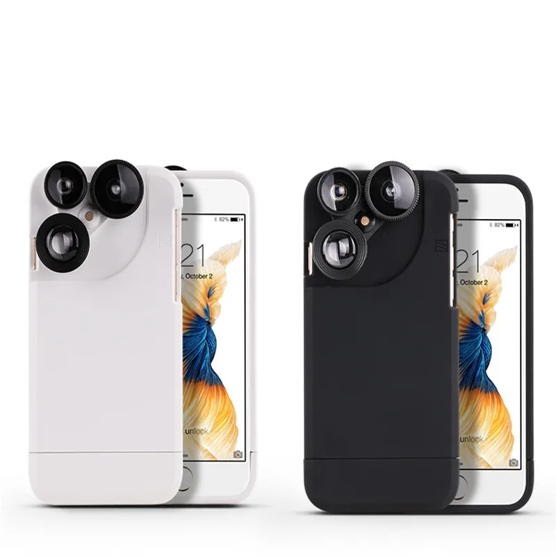 3 в 1 Рыбий глаз камера защитный чехол для объектива iPhone SE 5s 6 6S Plus 7 плюс