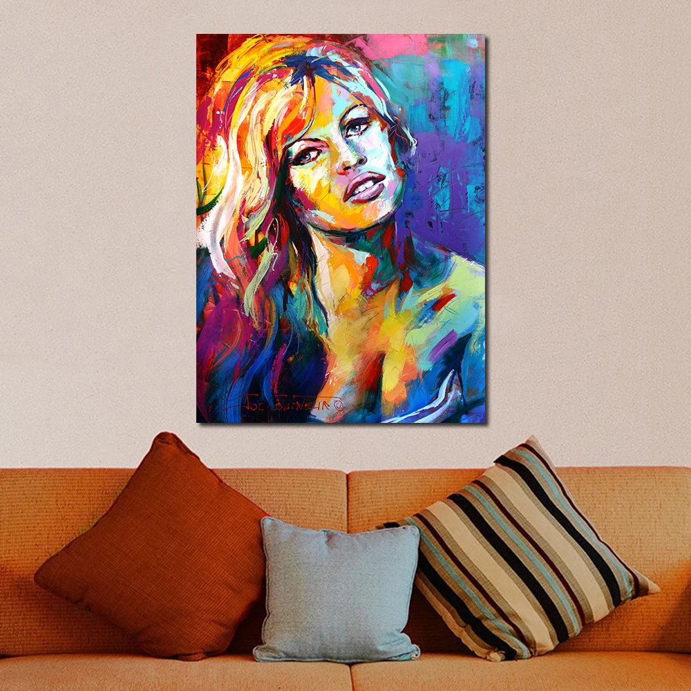 Картина маслом на холсте JQHYART Brigitte Bardot домашний декор настенные картины для