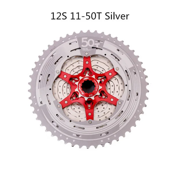 12S11 50T Silver Red Sunracing 8 S/9 S/10 S/11 S/12 S 11-28 T/11-50 T горный велосипед полный спектр маховика - Цвет: 12S11 50T Silver Red