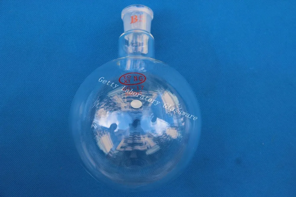 Колба с круглым дном одной горловиной 1000 мл тяжелая стена соединение 24/29