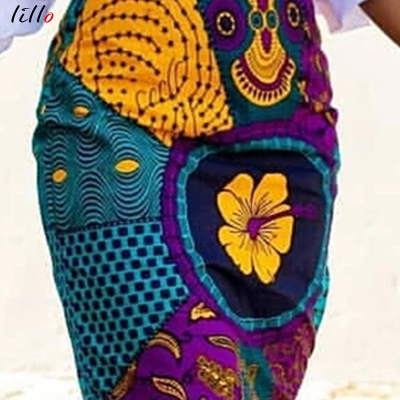 Женская юбка с бахромой элегантная в национальном стиле на лето и осень