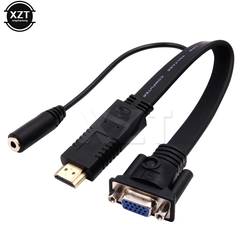 1 шт. Новый адаптер HDMI-совместимый к VGA преобразователь кабеля 1080P