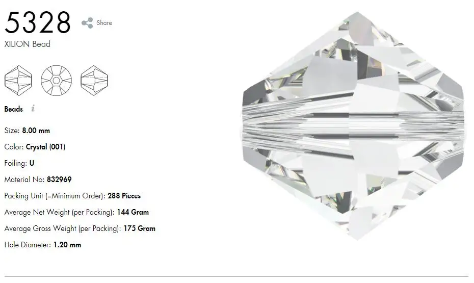 Оригинальные кристаллы от Swarovski 5328 XILION двухконусные бусины из Австрия свободные бусины Стразы для изготовления ювелирных изделий своими руками