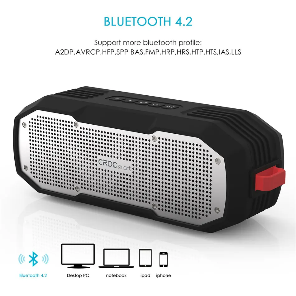 CRDC Bluetooth динамик 4,2 водонепроницаемый портативный открытый беспроводной стерео мини Колонка бас громкий динамик s с микрофоном для iPhone Xiaomi