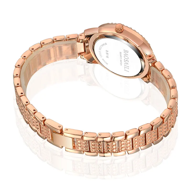 BAOSAILI Famous Brand Women Luxury Watches Ladies Rhinestones Wristwatches Gold Plated Analog Quartz Clock | Наручные часы