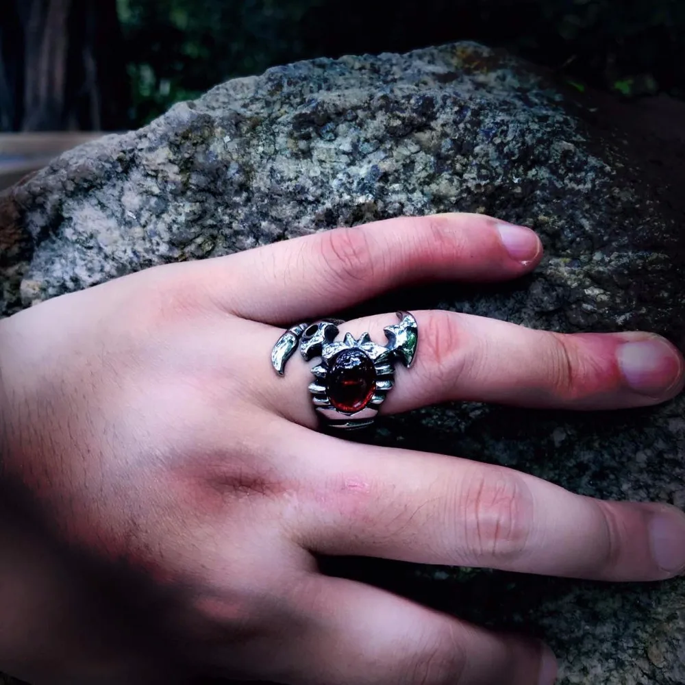 Кольцо из нержавеющей стали с фианитом|scorpion ring|personalized ringjewelry stainless |