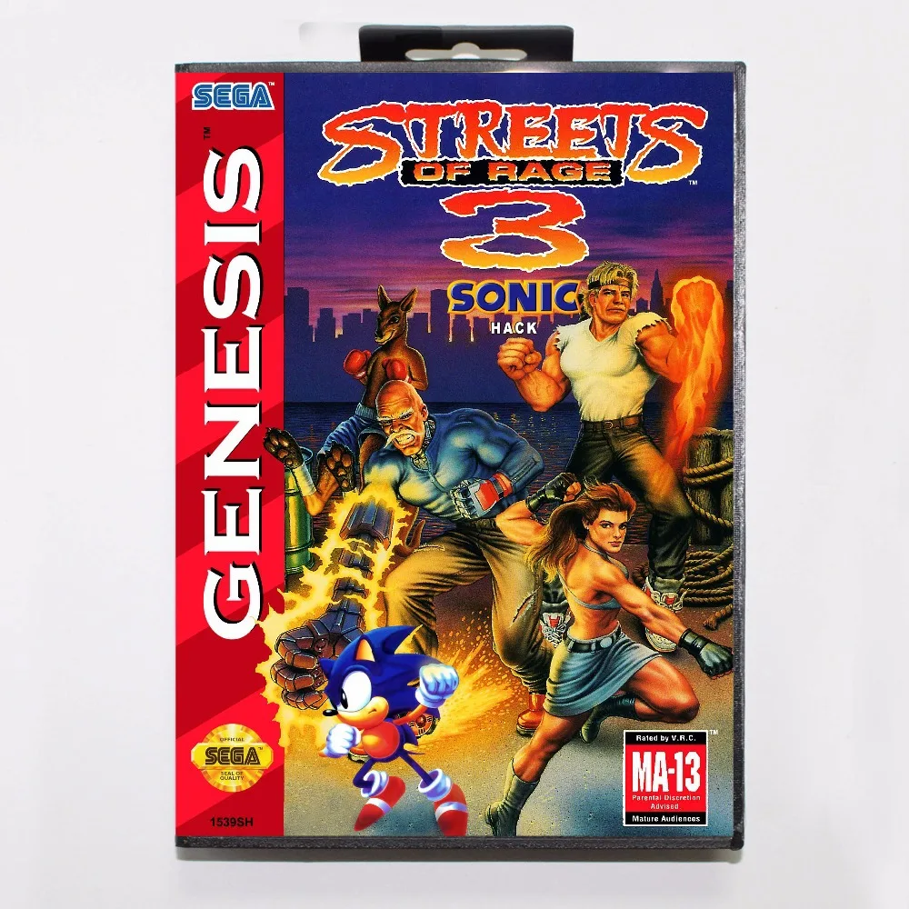 Улицы ярости 3 звуковая версия NTSC USA 16 бит MD карточная игра с коробку Genesis|streets of