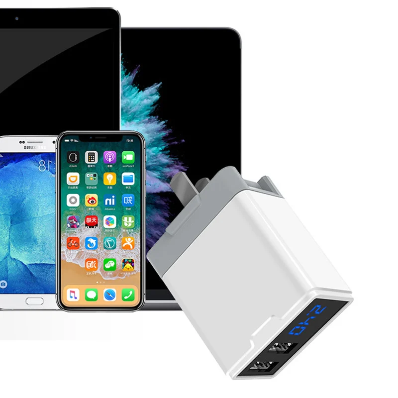 Foldable Plug 5V/2.4A Dual Port USB Power Adapter with Digital Display HSJ-19 | Мобильные телефоны и аксессуары
