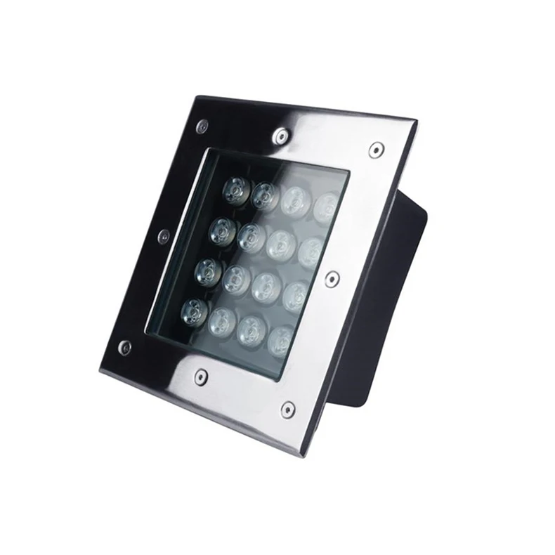 

16W Ip66 Outside Recessed Garden Spotlights Square Underground Lamp AC85-265V 12V 24V Inground Lamp light in Square Garden Light