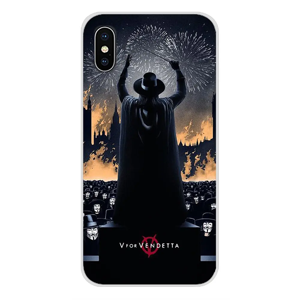 Анонимная маска Guy Fawkes для Apple iPhone X XR XS MAX 4 4S 5 5S 5C SE 6 6S 7 8 Plus ipod touch прозрачные мягкие