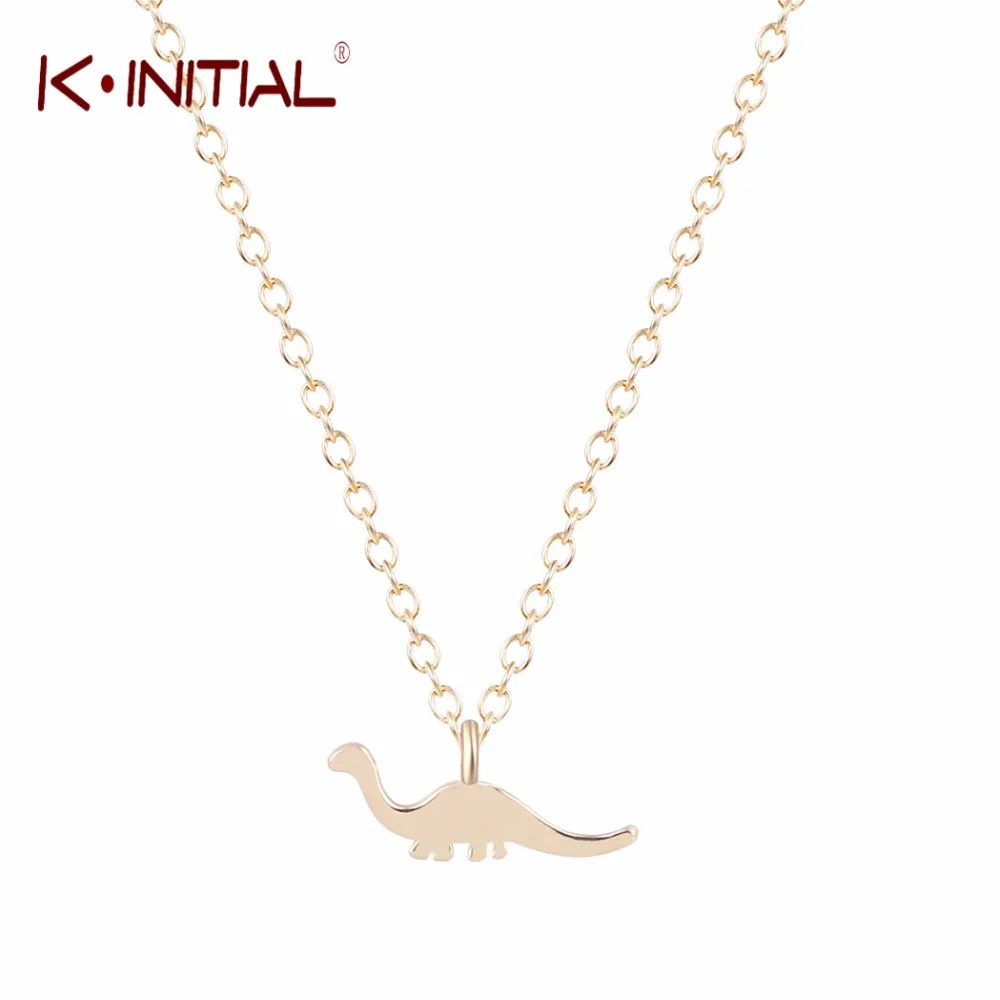 Kinitial Animal Dinosaur Pendant Necklace Unique Dinosaur Charm Necklaces Statement Jewelry for Women Chain Ckoker collares Gift