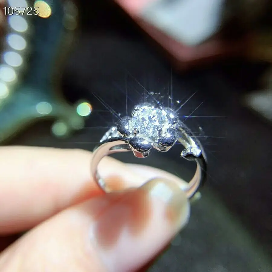MeiBaPJ Moissanite flower ring 0.5 Carats Super Hot Selling Comparable to Diamonds Exquisite Craftsmanship | Украшения и