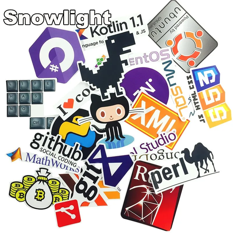 63 шт./компл. Интернет Java JS Php Html облако Докер Bitcoin программирования Язык логотип крутые Стикеры для скейтбордов, мягкие наклейки сделай сам