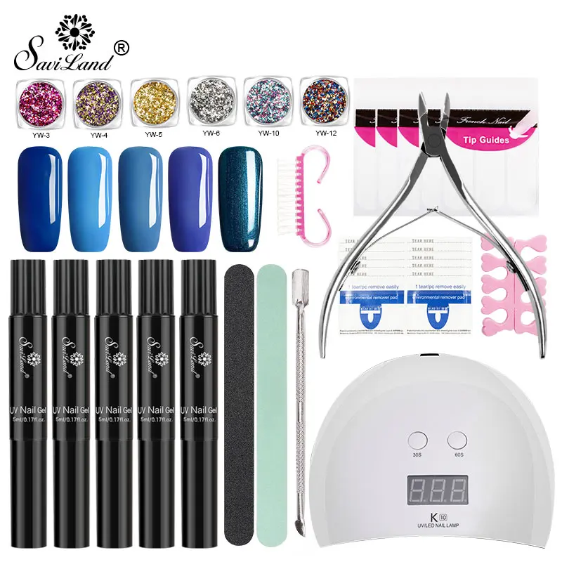 SET 2 Soak Off УФ лак для ногтей Наборы телячьей кожи гель 3 в 1 гель для ногтей Лаки Ручка лак гель для ногтей one step для ногтей без необходимы вещи наивысшего Базовое покрытие - Цвет: SET 2