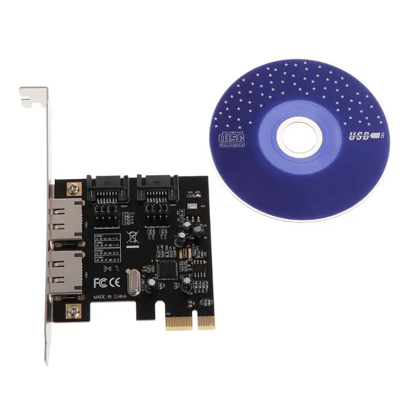 Адаптер PCI E Express для SATA 3 0 ESATA III с 2 портами 6 Гбит/с|Платы расширения| |