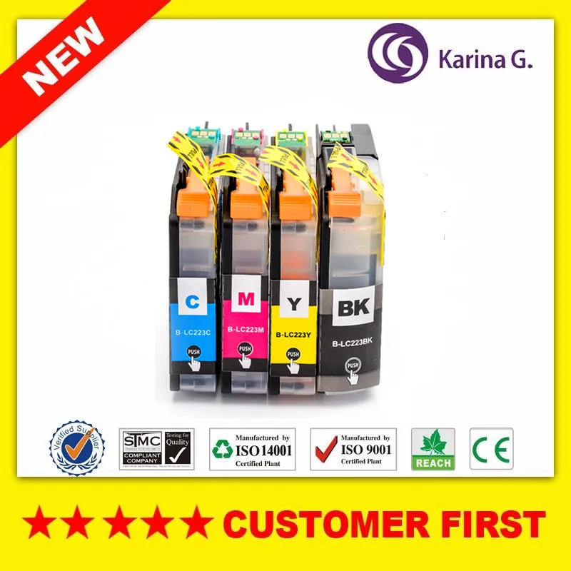 4X совместимые картриджи для принтера Brother LC223 (LC221) MFC J4420DW J4620DW J4625DW J5320DW J5620DW EU