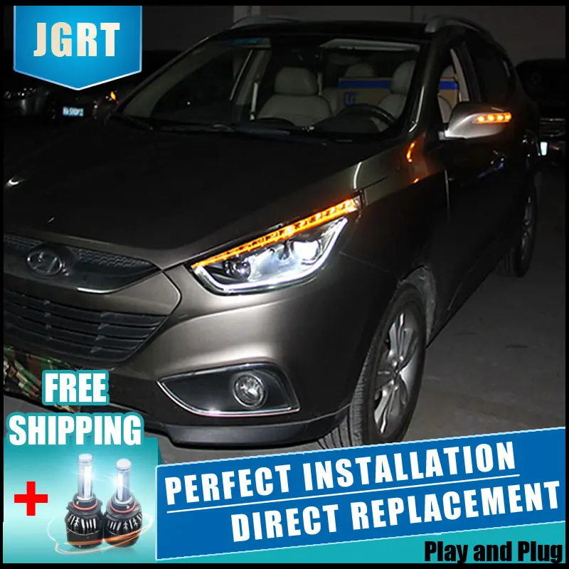 2 шт. автомобиль Стиль светодиодный фары для Hyundai ix352013-2015 ix35 налобный фонарь
