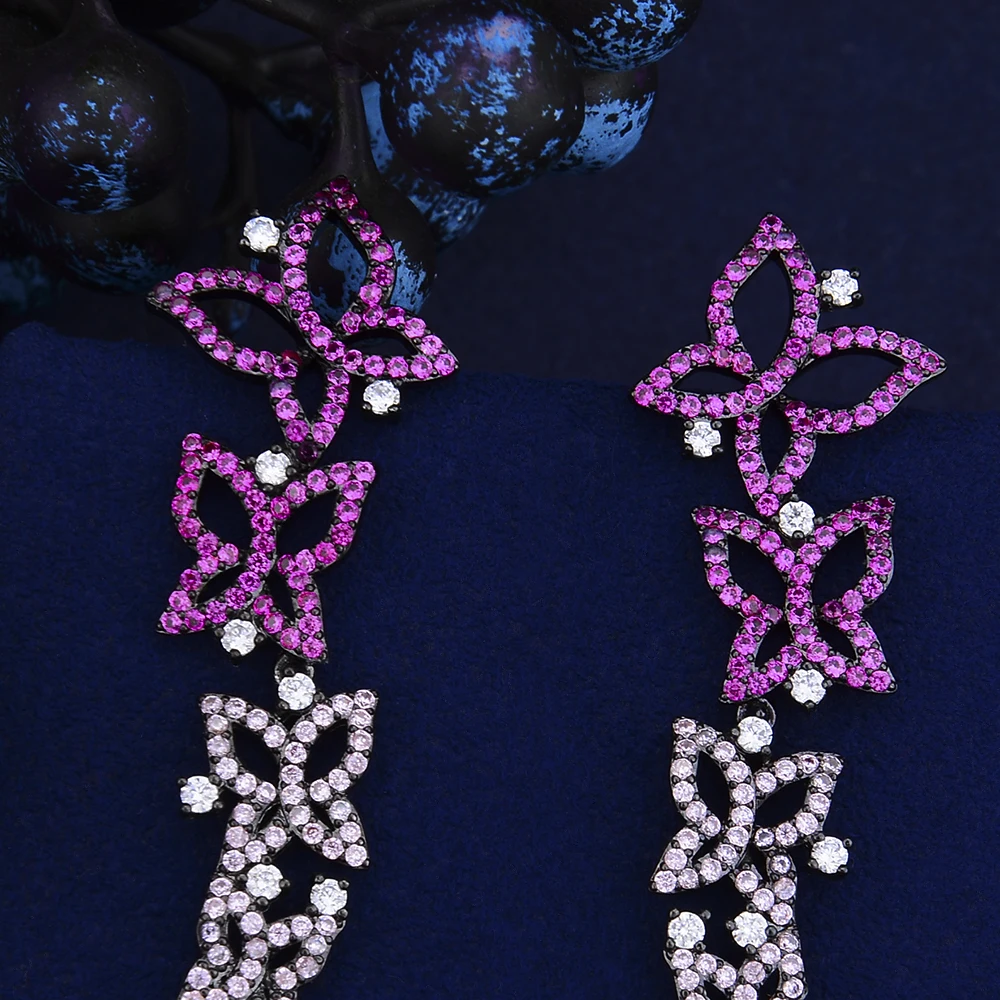 GODKI Trendy Luxury Butterfly Multi-CZ Crystal Zircon Women Dangle Earrings for Wedding Long pendientes mujer moda 2018 | Украшения и