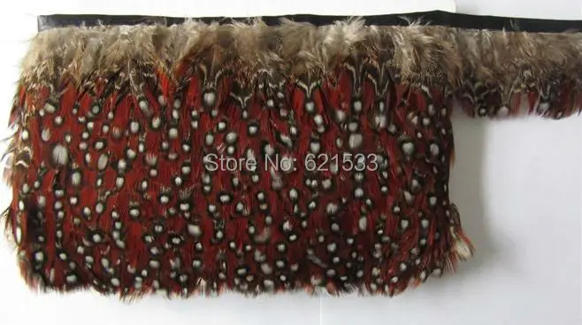 Отделка из перьев фазана Satyr бахрома Багрового 10 метров | Дом и сад