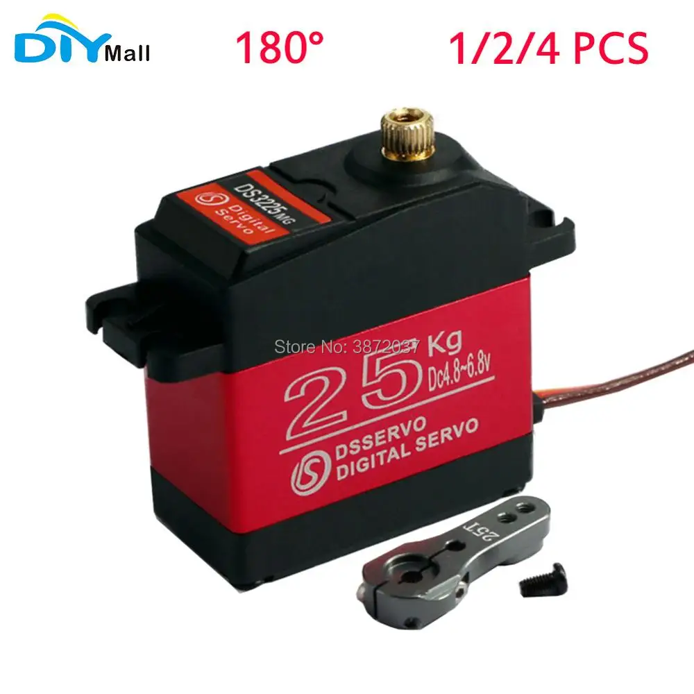 1/2/4 шт. DIYmall 180 ° градусов DS3225 25 кг цифровой сервопривод с большим крутящим