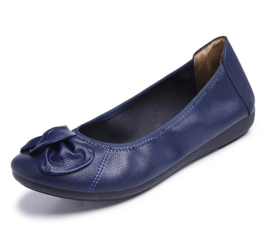 

Autumn New Shoes Single Shoes PU Leather Women's Shoes Ladies Casual Soft Bottom Shallow Mouth Single Shoes Bow